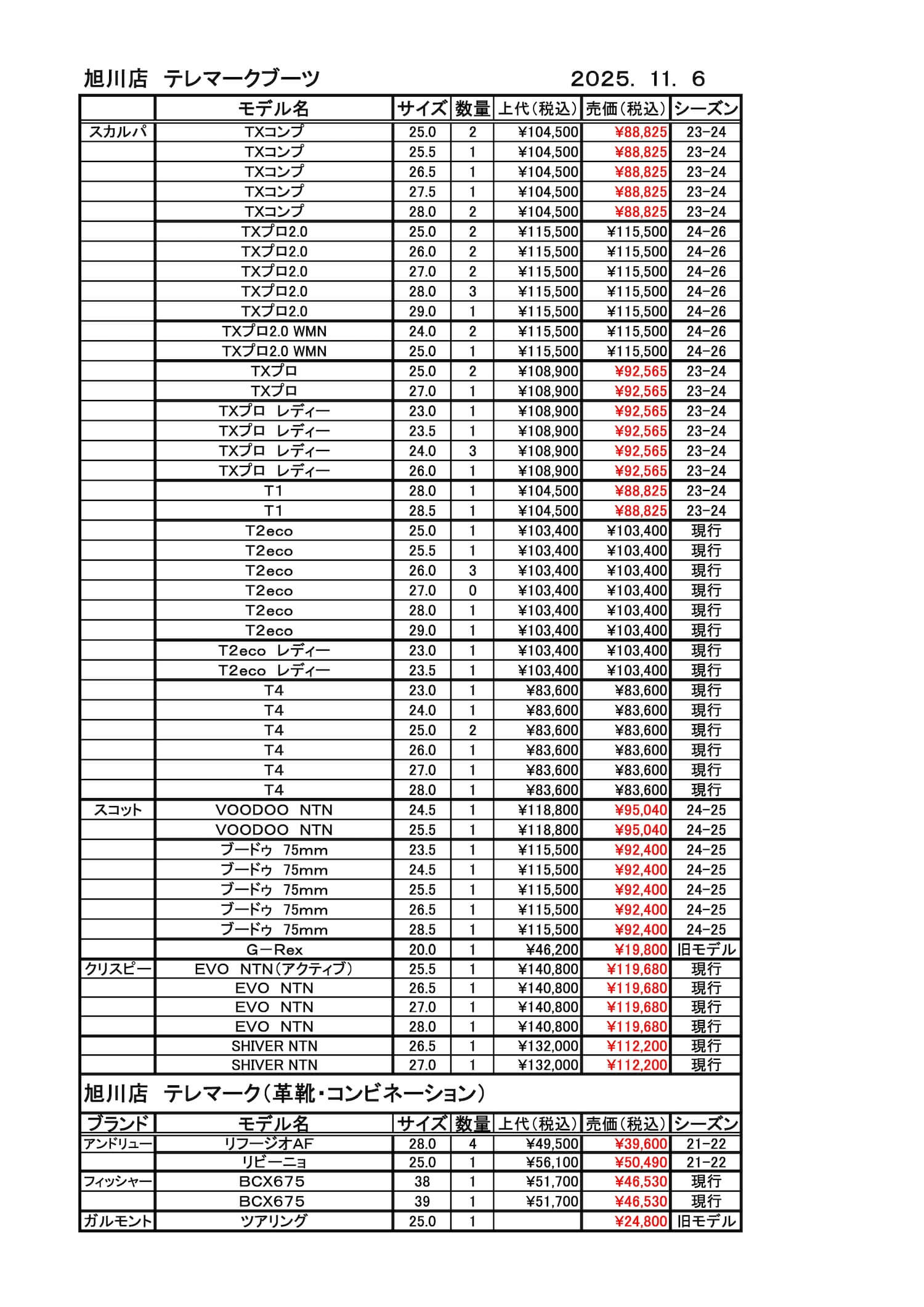 旭川店スキーブーツ在庫2025.11.6_ページ_1