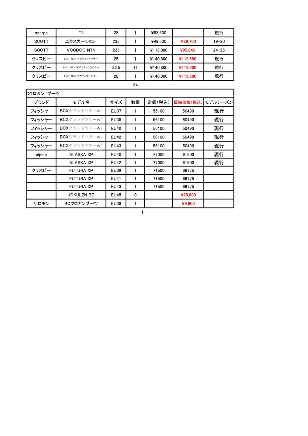 北大店テレマークブーツ在庫2025.12.21_ページ_2