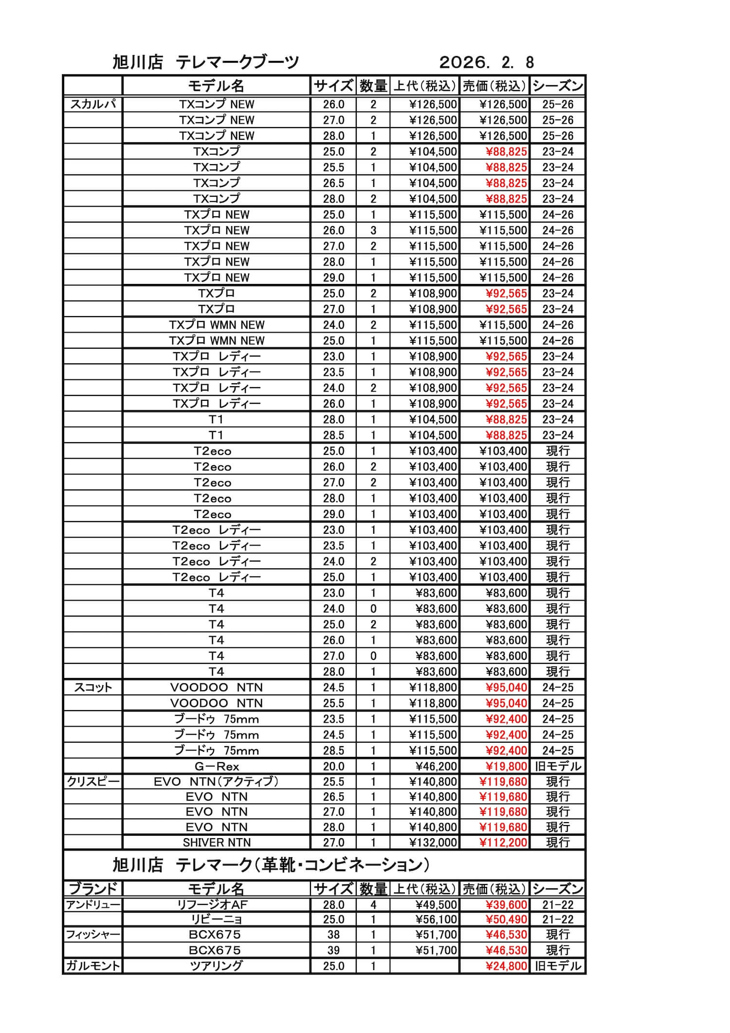 旭川店スキーブーツ在庫2026.2.8_ページ_1
